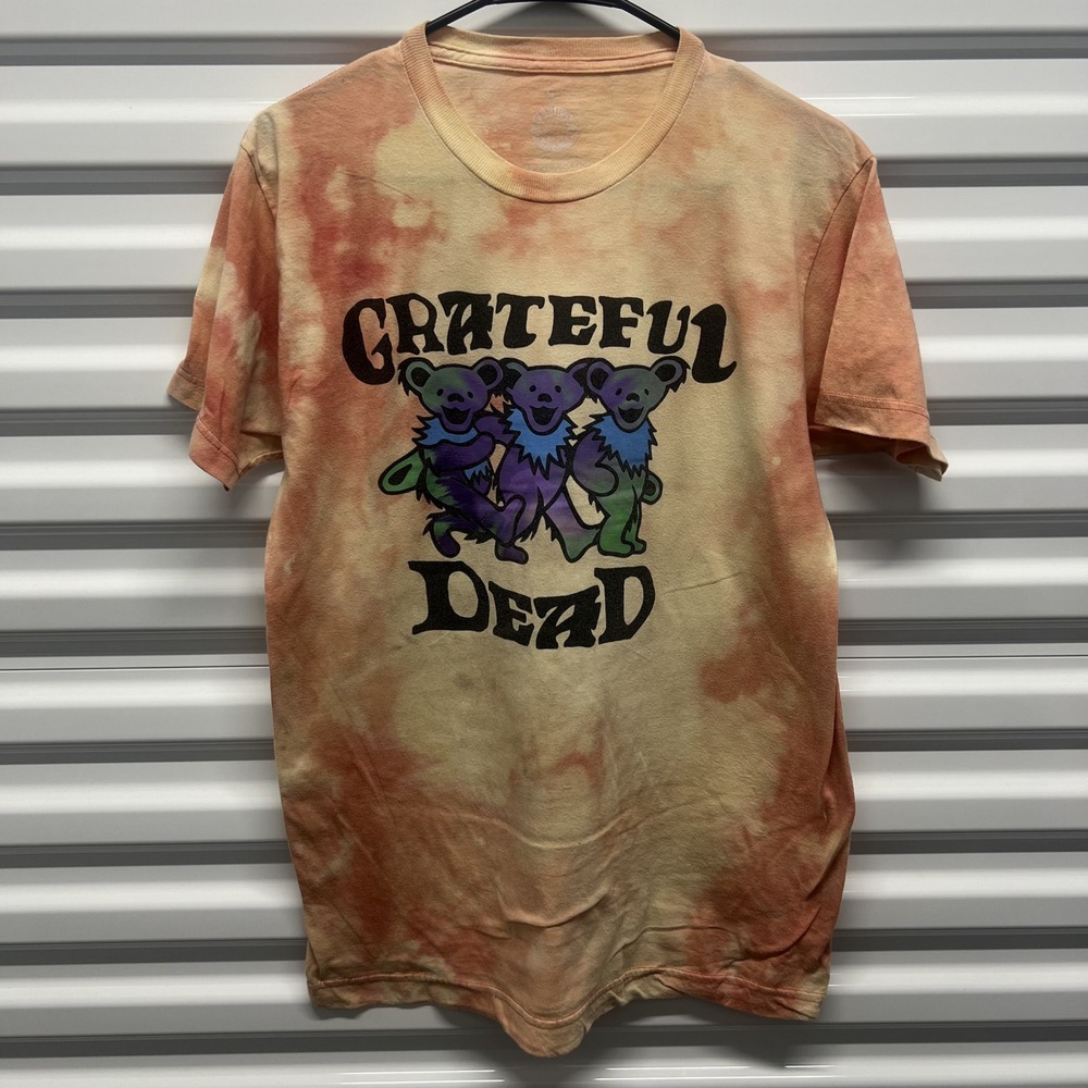 Ripple Junction Grateful Dead T-Shirt Size M Mens Orange Tie Dye Dancing Bears — photo 2
